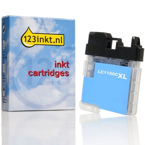 123inkt huismerk vervangt Brother LC-1100HYC inktcartridge cyaan hoge capaciteit LC1100HYCC 028855 - 1