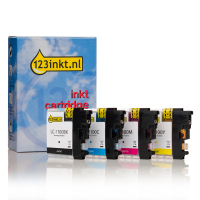 123inkt huismerk vervangt Brother LC-1100VALBP multipack zwart + 3 kleuren