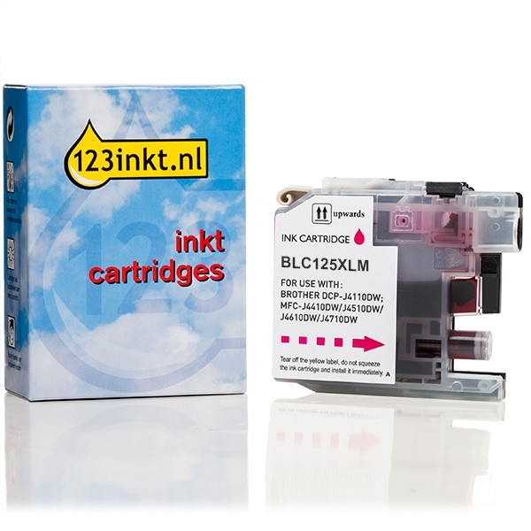 123inkt huismerk vervangt Brother LC-125XLM inktcartridge magenta hoge capaciteit LC-125XLMC 029103 - 1