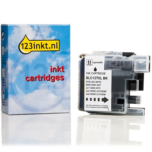 123inkt huismerk vervangt Brother LC-127XLBK inktcartridge zwart hoge capaciteit LC-127XLBKC 029099 - 1