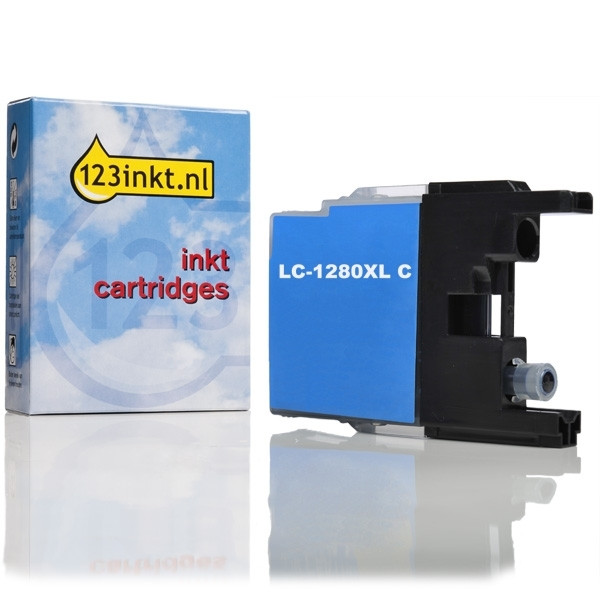 123inkt huismerk vervangt Brother LC-1280XLC inktcartridge cyaan hoge capaciteit LC1280XLCC 029061 - 1