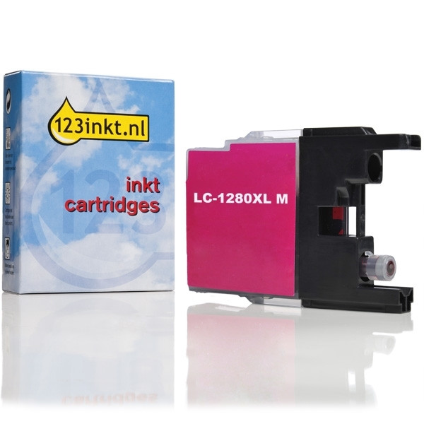 123inkt huismerk vervangt Brother LC-1280XLM inktcartridge magenta hoge capaciteit LC1280XLMC 029065 - 1