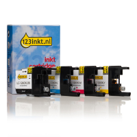123inkt huismerk vervangt Brother LC-1280XLVALBP multipack zwart + 3 kleuren