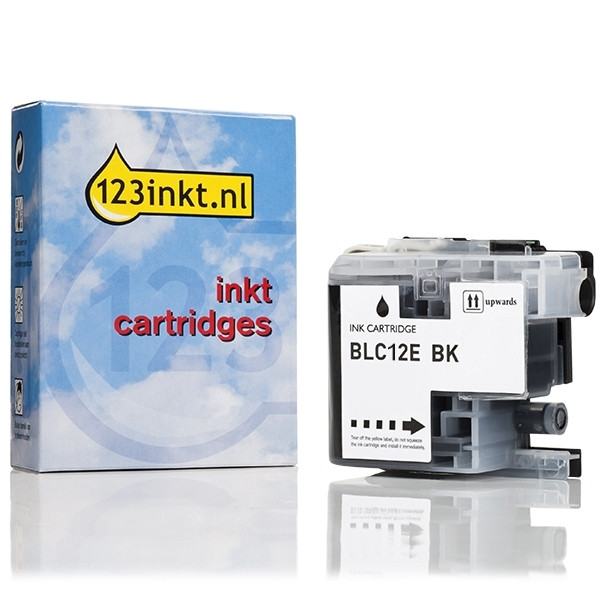 123inkt huismerk vervangt Brother LC-12EBK inktcartridge zwart LC12EBKC 028935 - 1