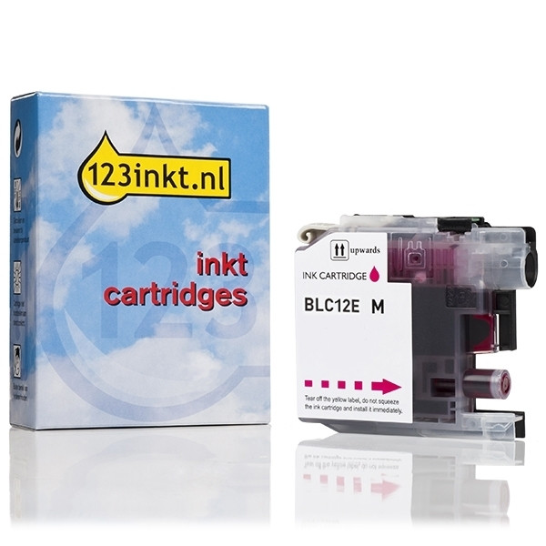 123inkt huismerk vervangt Brother LC-12EM inktcartridge magenta LC12EMC 028939 - 1