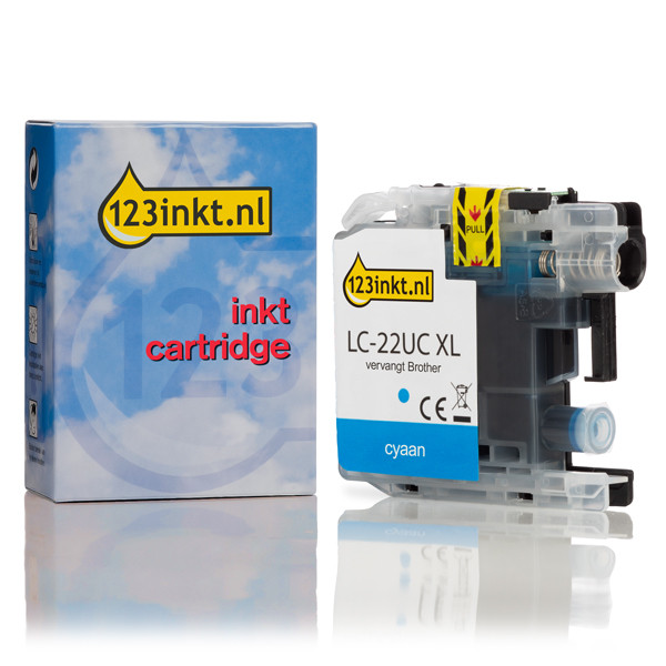 123inkt huismerk vervangt Brother LC-22UC XL inktcartridge cyaan LC-22UCC 350031 - 1