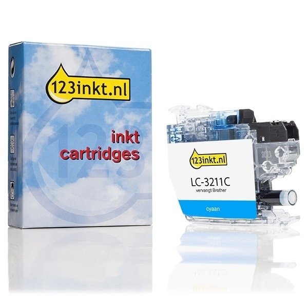 123inkt huismerk vervangt Brother LC-3211C inktcartridge cyaan LC3211CC 028481 - 1