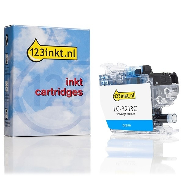 123inkt huismerk vervangt Brother LC-3213C inktcartridge cyaan hoge capaciteit LC3213CC 028489 - 1