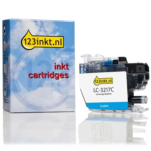 123inkt huismerk vervangt Brother LC-3217C inktcartridge cyaan LC3217CC 028903 - 1