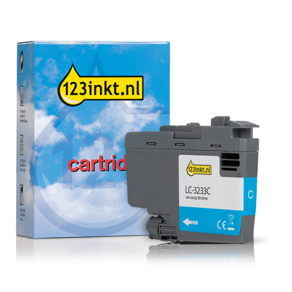 123inkt huismerk vervangt Brother LC-3233C inktcartridge cyaan LC3233CC 051205 - 1