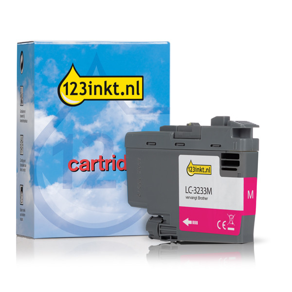 123inkt huismerk vervangt Brother LC-3233M inktcartridge magenta LC3233MC 051207 - 1