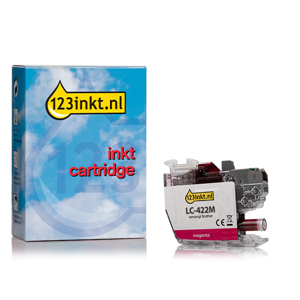 123inkt huismerk vervangt Brother LC-422M inktcartridge magenta LC-422MC 051309 - 1