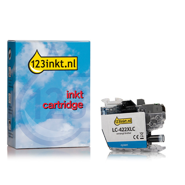 123inkt huismerk vervangt Brother LC-422XLC inktcartridge cyaan hoge capaciteit LC-422XLCC 051315 - 1