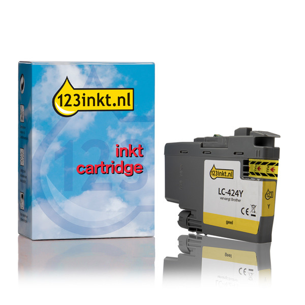 123inkt huismerk vervangt Brother LC-424Y inktcartridge geel LC424YC 051273 - 1