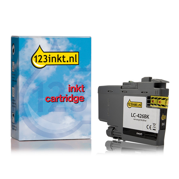 123inkt huismerk vervangt Brother LC-426BK inktcartridge zwart LC426BKC 051259 - 1