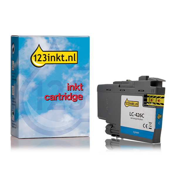 123inkt huismerk vervangt Brother LC-426C inktcartridge cyaan LC426CC 051261 - 1