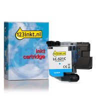 123inkt huismerk vervangt Brother LC-521C inktcartridge cyaan