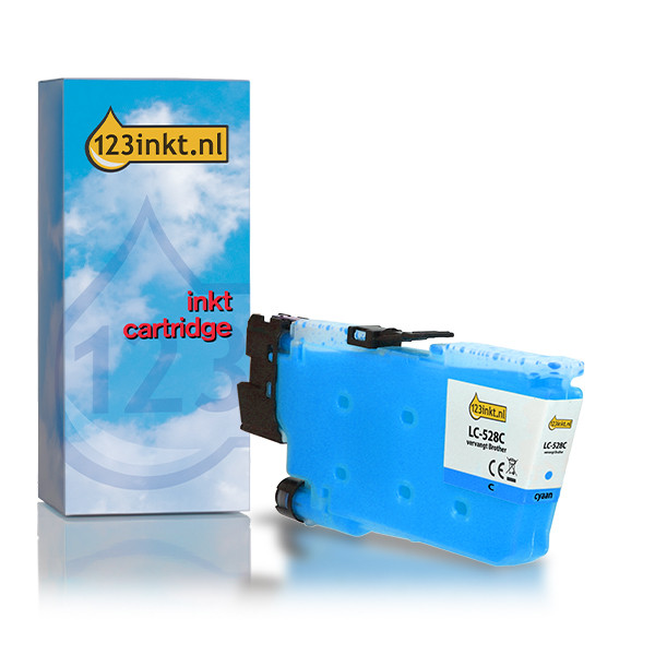 123inkt huismerk vervangt Brother LC-528C inktcartridge cyaan super hoge capaciteit 051529 - 1