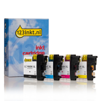 123inkt huismerk vervangt Brother LC-980VALBP multipack zwart + 3 kleuren