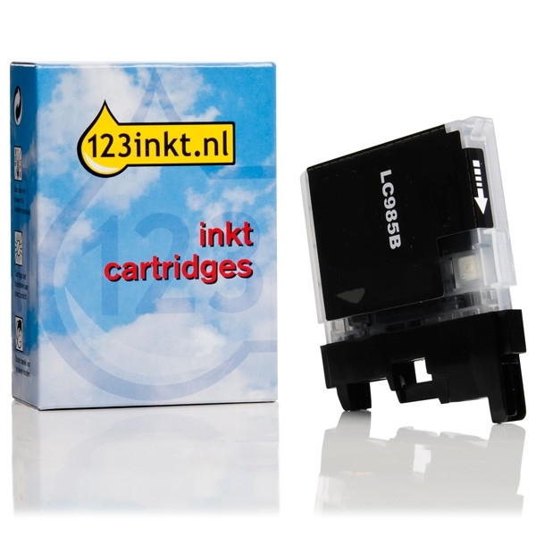 123inkt huismerk vervangt Brother LC-985BK inktcartridge zwart LC985BKC 028325 - 1