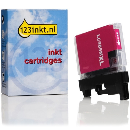 123inkt huismerk vervangt Brother LC-985M XL inktcartridge magenta hoge capaciteit LC985MC 028334 - 1