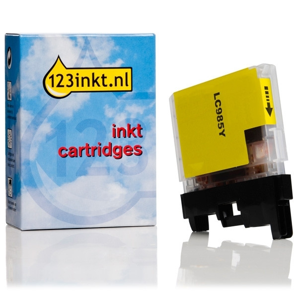 123inkt huismerk vervangt Brother LC-985Y inktcartridge geel LC985YC 028337 - 1