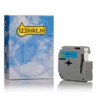 123inkt huismerk vervangt Brother M-K521BZ niet-gelamineerde tape zwart op blauw 9 mm MK521BZC 080597