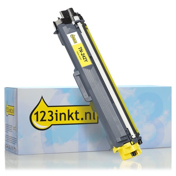 123inkt huismerk vervangt Brother TN-242Y toner geel TN242YC 051067 - 1