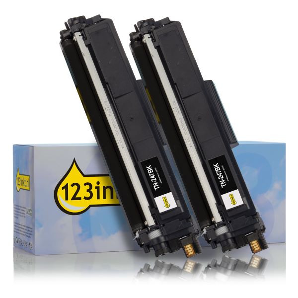 123inkt huismerk vervangt Brother TN-247BK toner zwart dubbelpak TN247BKTWINC 051329 - 1