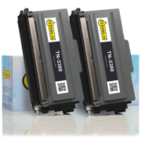 123inkt huismerk vervangt Brother TN-3380 toner zwart hoge capaciteit dubbelpak