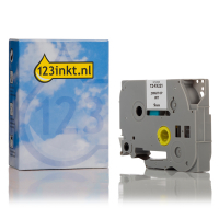 123inkt huismerk vervangt Brother TZe-FX221 Flexi ID tape zwart op wit 9 mm TZeFX221C 080815