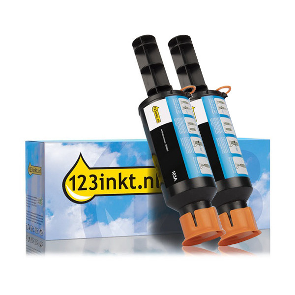 123inkt huismerk vervangt HP 103A (W1103AD) toner zwart dubbelpak 054295 - 1