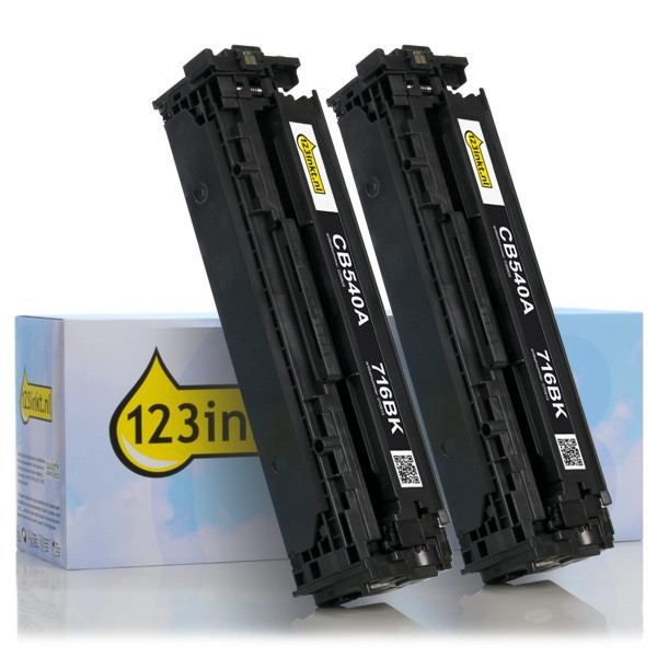 123inkt huismerk vervangt HP 125A (CB540AD) toner zwart dubbelpak CB540ADC 054117 - 1