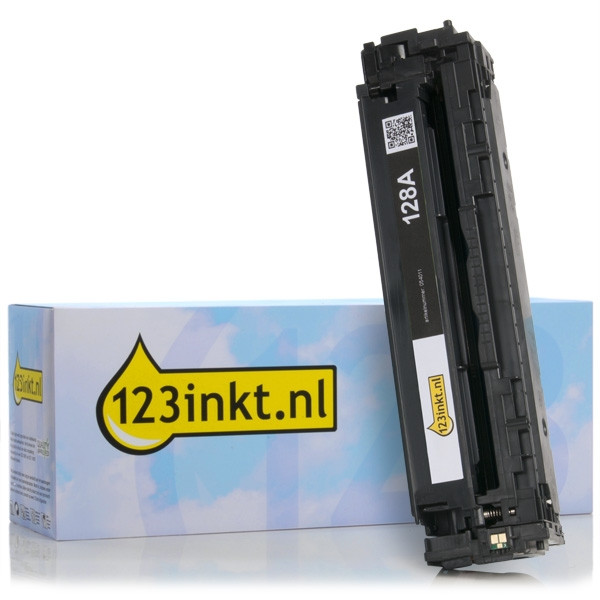 123inkt huismerk vervangt HP 128A (CE320A) toner zwart CE320AC 054011 - 1
