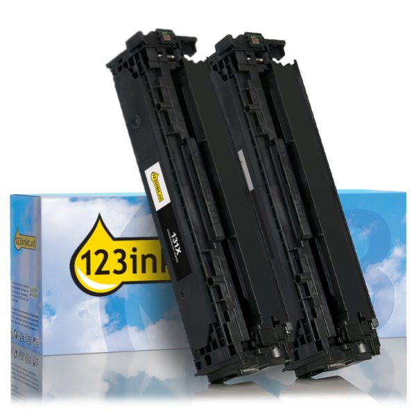 123inkt huismerk vervangt HP 131X (CF210XD) toner zwart hoge capaciteit dubbelpack CF210XDC 132197 - 1