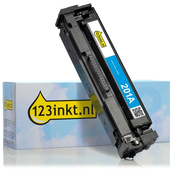 123inkt huismerk vervangt HP 201A (CF401A) toner cyaan CF401AC 054859 - 1