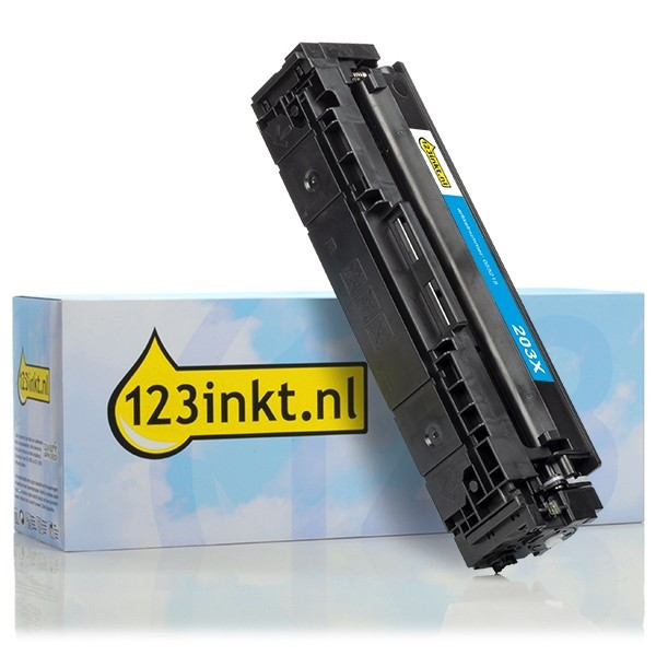 123inkt huismerk vervangt HP 203X (CF541X) toner cyaan hoge capaciteit CF541XC 055215 - 1