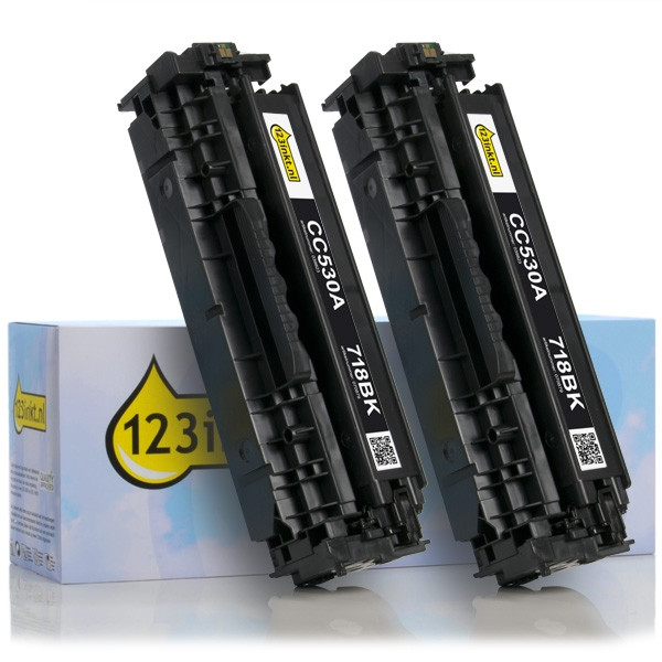 123inkt huismerk vervangt HP 304A (CC530AD) toner zwart dubbelpak CC530ADC 039861 - 1