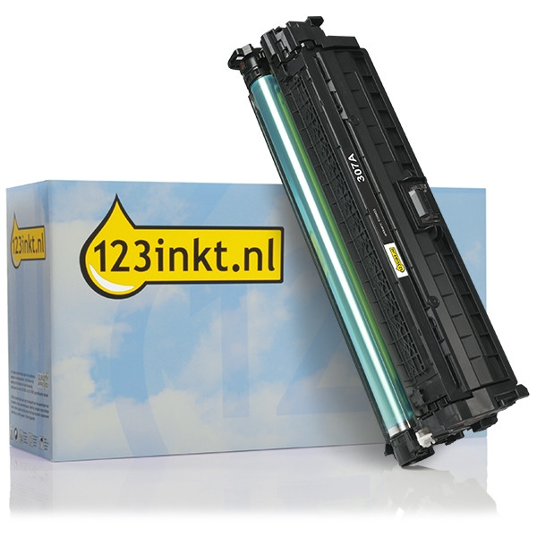 123inkt huismerk vervangt HP 307A (CE740A) toner zwart CE740AC 039903 - 1