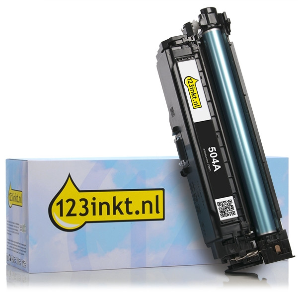 123inkt huismerk vervangt HP 504A (CE250A) toner zwart CE250AC 039831 - 1