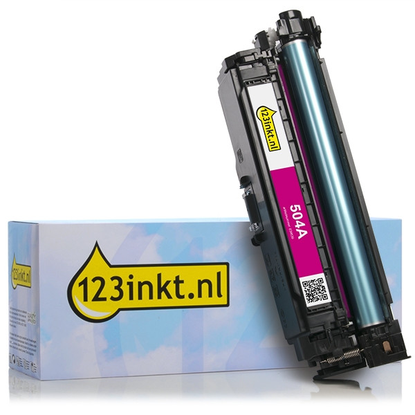 123inkt huismerk vervangt HP 504A (CE253A) toner magenta CE253AC 039839 - 1