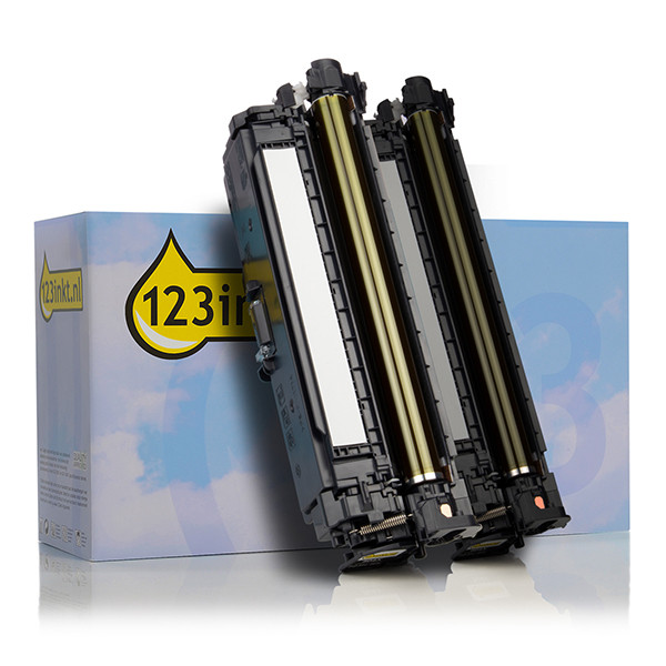123inkt huismerk vervangt HP 504X (CE250XD) toner zwart hoge capaciteit dubbelpak CE250XDC 132168 - 1