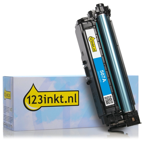 123inkt huismerk vervangt HP 507A (CE401A) toner cyaan CE401AC 054043 - 1