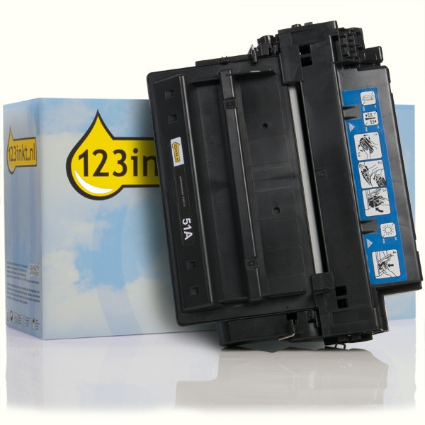 123inkt huismerk vervangt HP 51A (Q7551A) toner zwart Q7551AC 039721 - 1