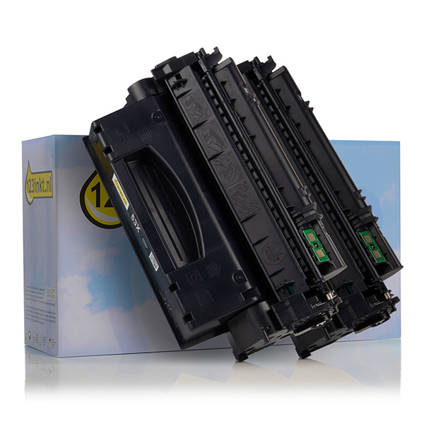123inkt huismerk vervangt HP 53XD (Q7553XD) toner zwart hoge capaciteit dubbelpak Q7553XDC 132158 - 1