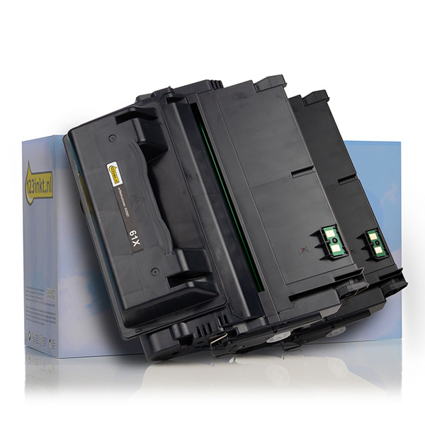 123inkt huismerk vervangt HP 61X (C8061D) toner zwart dubbelpak hoge capaciteit C8061DC 132164 - 1