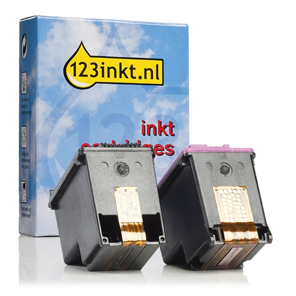 123inkt huismerk vervangt HP 62 (N9J71AE) duo verpakking inktcartridge zwart en kleur N9J71AEC 160136 - 1
