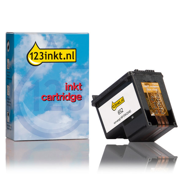 123inkt huismerk vervangt HP 652 (F6V25AE) inktcartridge zwart F6V25AEC 044457 - 1