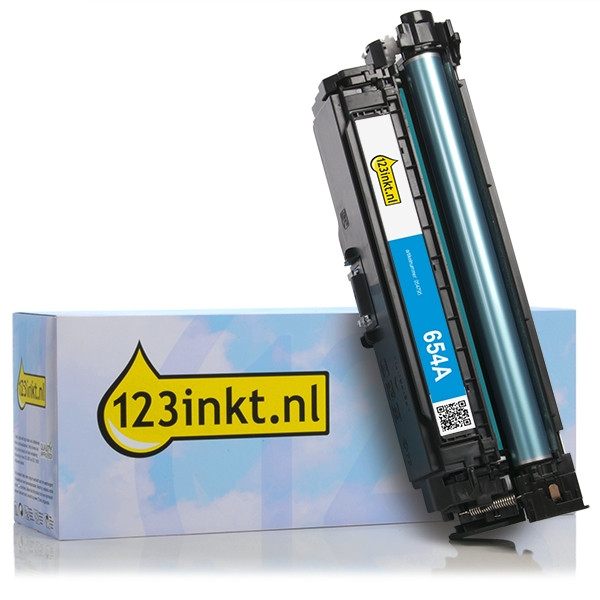 123inkt huismerk vervangt HP 654A (CF331A) toner cyaan CF331AC 054795 - 1