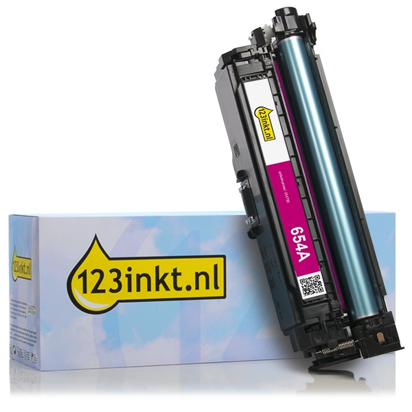 123inkt huismerk vervangt HP 654A (CF333A) toner magenta CF333AC 054799 - 1